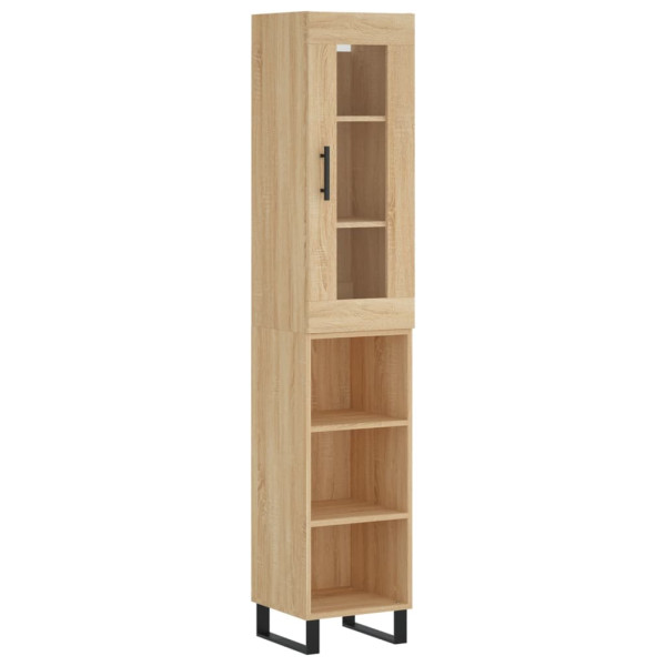 Aparador de madera contrachapada roble Sonoma 34.5x34x180 cm M 2