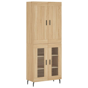 Aparador alto madera contrachapada color roble 69.5x34x180 cm H