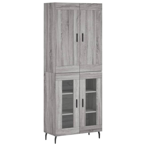 Aparador alto madera contrachapada gris sonoma 69.5x34x180 cm M 2
