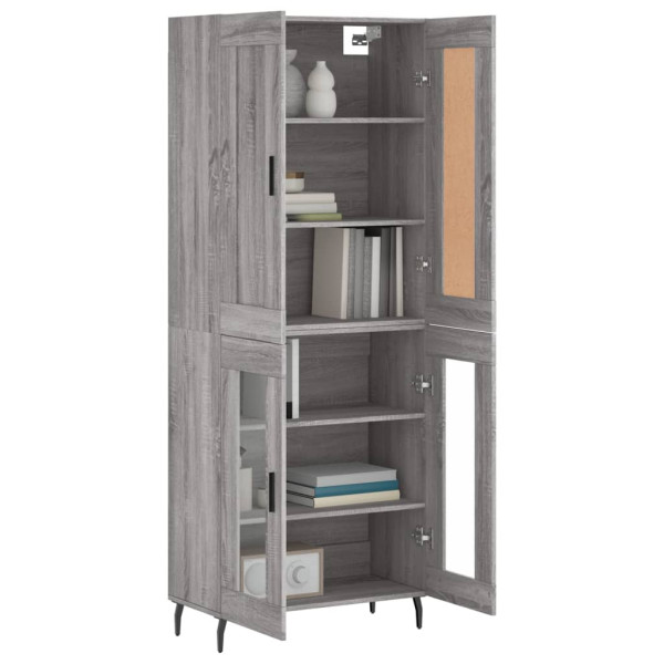 Aparador alto madera contrachapada gris sonoma 69.5x34x180 cm M 3