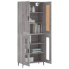Aparador alto madera contrachapada gris sonoma 69.5x34x180 cm 3