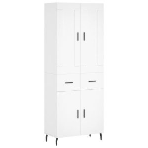 Aparador alto madera contrachapada blanco 69.5x34x180 cm H