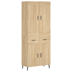 Aparador alto madera contrachapada color roble 69.5x34x180 cm H