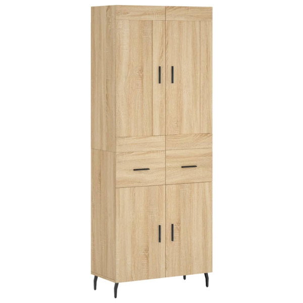 Aparador alto madera contrachapada color roble 69.5x34x180 cm M 2