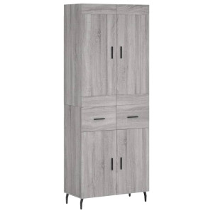 Aparador alto madera contrachapada gris sonoma 69.5x34x180 cm H