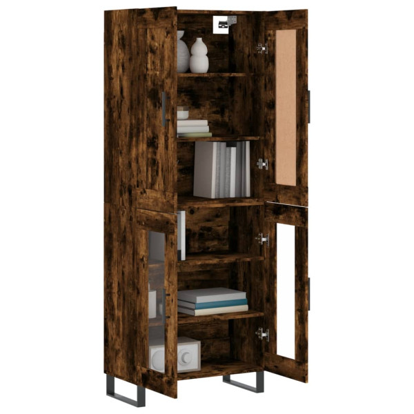 Aparador alto madera contrachapada roble ahumado 69.5x34x180 cm M 3