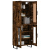 Aparador alto madera contrachapada roble ahumado 69.5x34x180 cm 3
