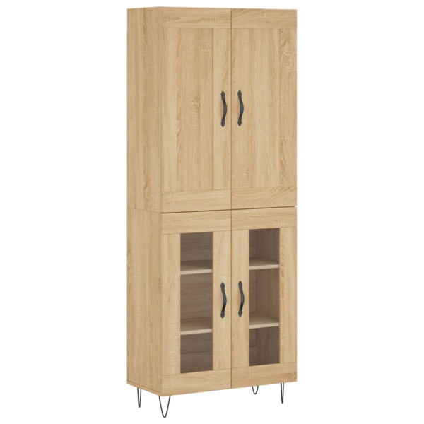 Aparador alto madera contrachapada color roble 69.5x34x180 cm M 2