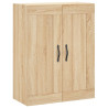 Aparador alto madera contrachapada color roble 69.5x34x180 cm 5