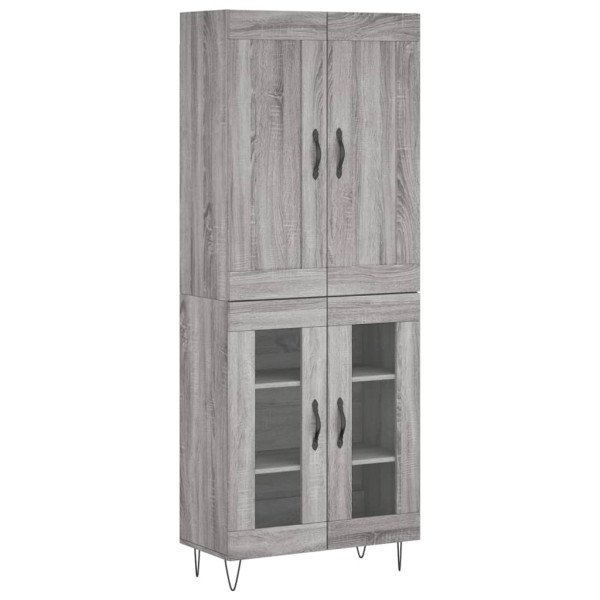 Aparador alto madera contrachapada gris sonoma 69.5x34x180 cm M 2