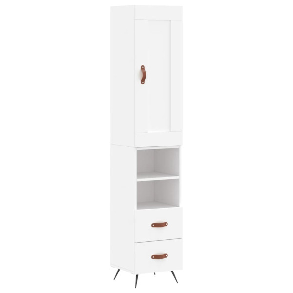Aparador alto madera contrachapada blanco 34.5x34x180 cm M 2