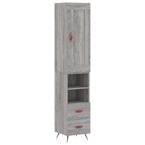 Aparador alto madera contrachapada gris Sonoma 34.5x34x180 cm H