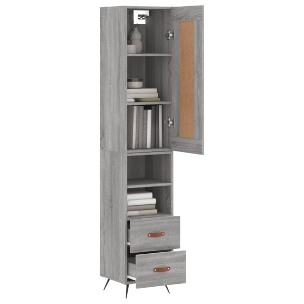 Aparador alto madera contrachapada gris Sonoma 34.5x34x180 cm M 3