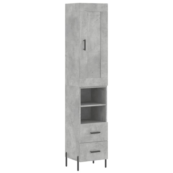 Aparador de madera contrachapada gris hormigón 34.5x34x180 cm M 2