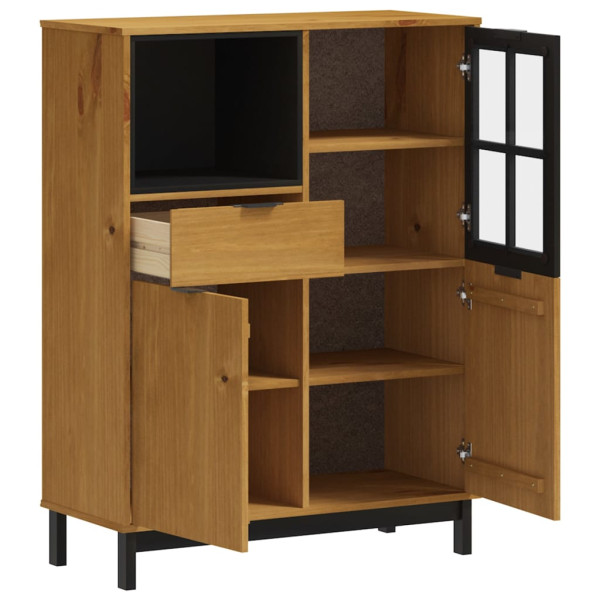 Aparador alto con puerta vidrio FLAM madera pino 92x40x122.5 cm M 4