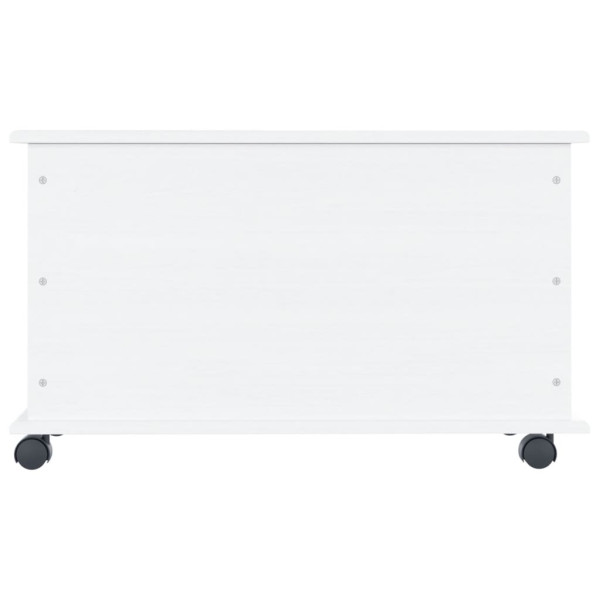 Baúl almacenaje ruedas ALTA madera maciza blanco 73x39.5x44 cm M 4