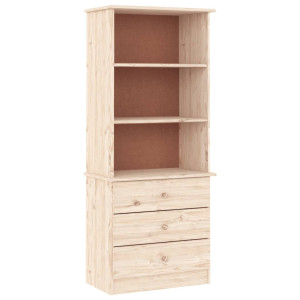 Librería con cajones ALTA madera maciza de pino 60x35x142 cm H
