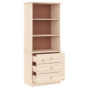 Librería con cajones ALTA madera maciza de pino 60x35x142 cm 4