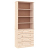 Librería con cajones ALTA madera maciza de pino 77x35x186.5 cm 2
