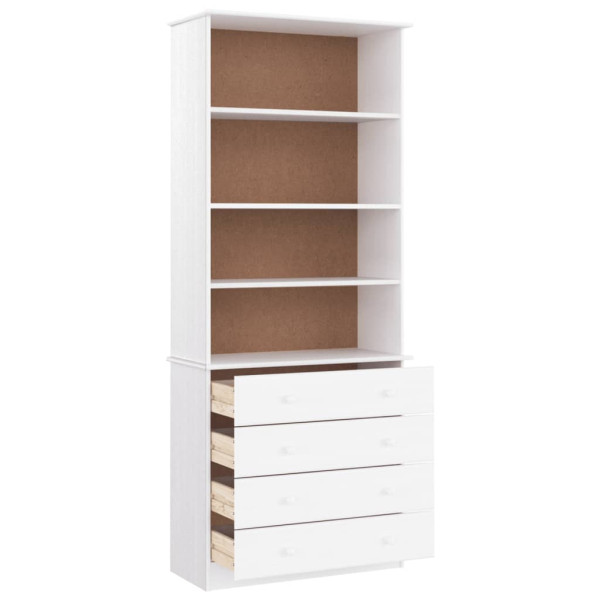Librería con cajones ALTA madera de pino blanco 77x35x186.5 cm M 2