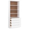 Librería con cajones ALTA madera de pino blanco 77x35x186.5 cm 2