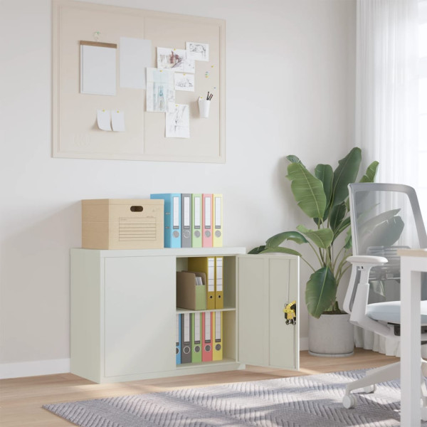 Armario archivador de acero gris claro 90x40x70 cm D