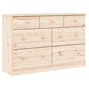 Cómoda cajonera ALTA madera maciza pino 112x35x73 cm H
