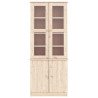 Expositor c/ portas de vidro ALTA 77x35x186.5 cm pinho maciço 4