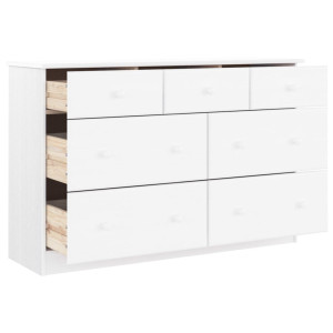 Cómoda cajonera ALTA madera maciza pino blanco 112x35x73 cm H