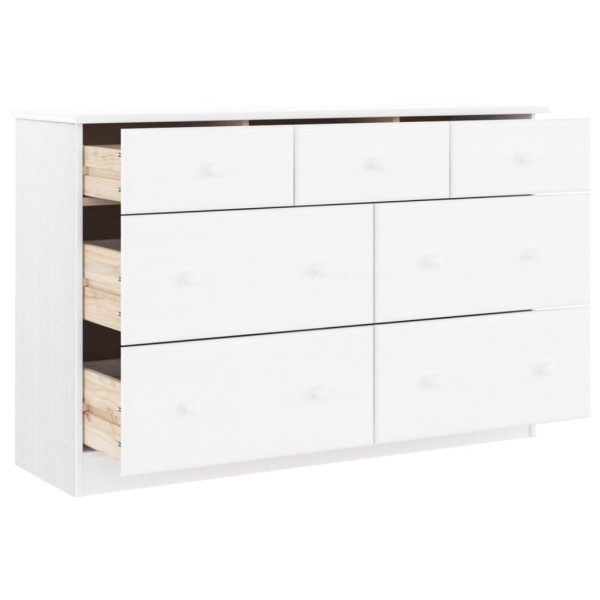 Cómoda cajonera ALTA madera maciza pino blanco 112x35x73 cm M 2