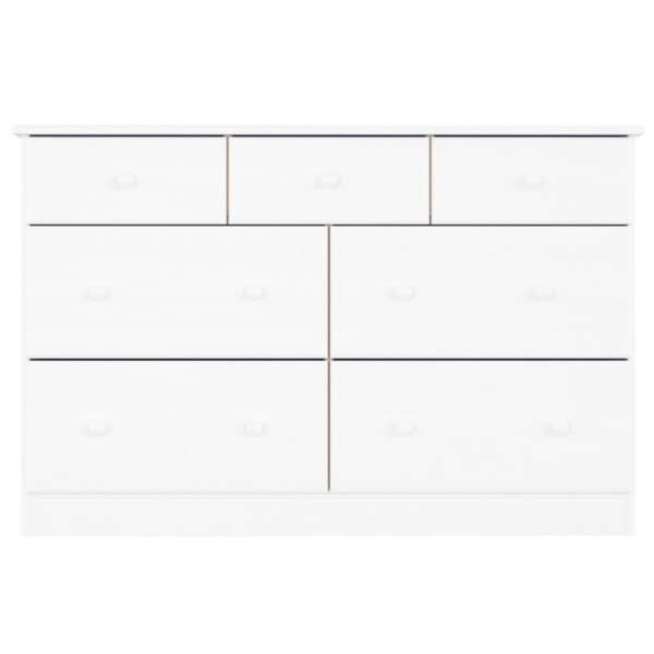 Cómoda cajonera ALTA madera maciza pino blanco 112x35x73 cm M 3