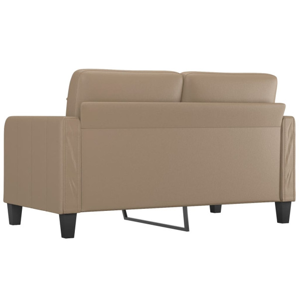 Sofá de 2 lugares 140 cm couro artificial cor cappuccino M 5