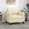 Sillón cuero sintético crema 60 cm 1
