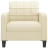 Sillón cuero sintético crema 60 cm 3