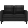 Sofá de 2 lugares 120 cm couro artificial preto 1
