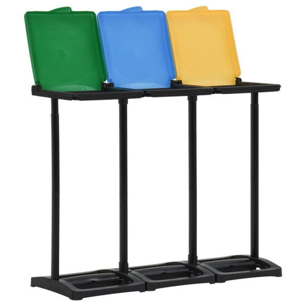 Soportes para bolsas de basura con tapa PP multicolor 240-330 L M 2