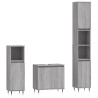 Set de muebles de baño 3 pzas madera contrachapada gris sonoma 2