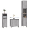 Set de muebles de baño 3 pzas madera contrachapada gris sonoma 3