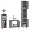 Set de muebles de baño 3 pzas madera contrachapada gris sonoma 4