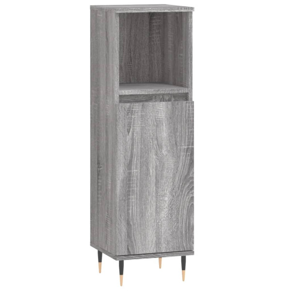 Set de muebles de baño 3 pzas madera contrachapada gris sonoma M 5
