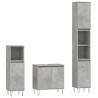 Set de muebles baño 3 pzas madera contrachapada gris hormigón 2