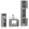 Set de muebles baño 3 pzas madera contrachapada gris hormigón 4