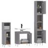Set de muebles de baño 3 pzas madera contrachapada gris sonoma 4