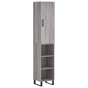Aparador alto madera contrachapada gris Sonoma 34.5x34x180 cm H