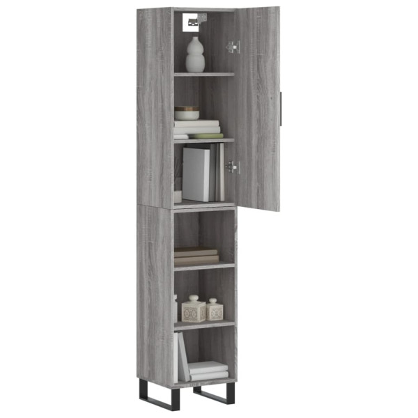 Aparador alto madera contrachapada gris Sonoma 34.5x34x180 cm M 3