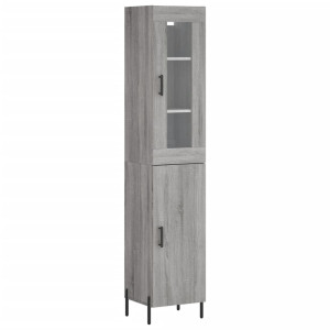 Aparador alto madera contrachapada gris Sonoma 34.5x34x180 cm H
