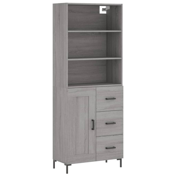 Aparador alto madera contrachapada gris sonoma 69.5x34x180 cm M 2
