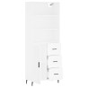 Aparador alto madera contrachapada blanco 69.5x34x180 cm 4