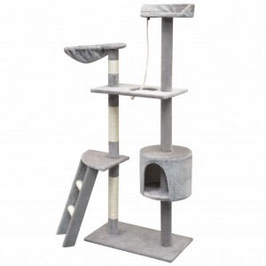 Árvore para gatos c/ postes arranhadores sisal 150 cm cinzento H