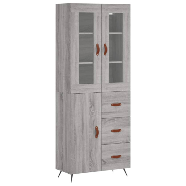Aparador alto madera contrachapada gris sonoma 69.5x34x180 cm M 2